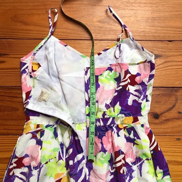 J. Crew Purple Pink Green Floral Dress, EUC, 0 - Picture 7 of 11